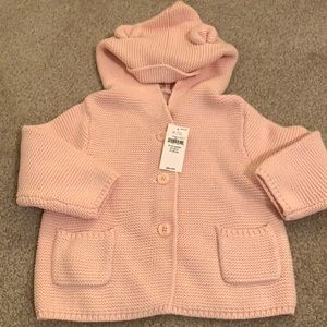 GAP Baby Piggy Ears Pink Sweater NWT sz 6-12 mos